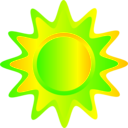 download Red Orange And Yellow Sun clipart image with 45 hue color