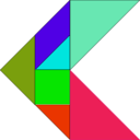 download Tangram clipart image with 315 hue color