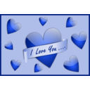 download I Love You Card clipart image with 225 hue color