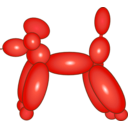 download Balloon Dog Blue clipart image with 135 hue color