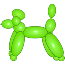 download Balloon Dog Blue clipart image with 225 hue color