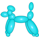 download Balloon Dog Blue clipart image with 315 hue color