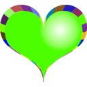 download Red Heart clipart image with 45 hue color