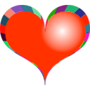 download Red Heart clipart image with 315 hue color