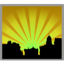 download The Charm Of Oxford With Sunset clipart image with 45 hue color