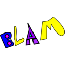 download Blam clipart image with 180 hue color