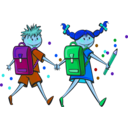 download School Days clipart image with 180 hue color
