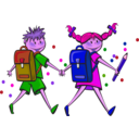 download School Days clipart image with 270 hue color