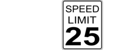 Ca Speed Limit 25 Roadsign