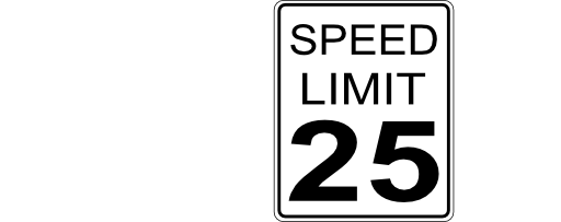 Ca Speed Limit 25 Roadsign