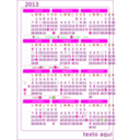 download Calendario 2013 Calendar V 2 clipart image with 270 hue color