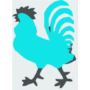 download Rooster clipart image with 180 hue color