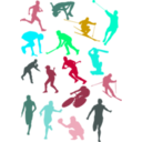 download Silhouette Sport Disciplines Set clipart image with 135 hue color
