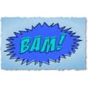 download Bam Comic Book Sound Effect clipart image with 180 hue color