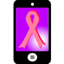 download Phone With Pink Ribbon clipart image with 45 hue color