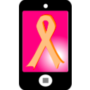 download Phone With Pink Ribbon clipart image with 90 hue color