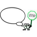 download Bulle Droite Stop clipart image with 135 hue color