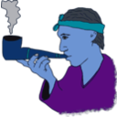 download Man With A Pipe clipart image with 180 hue color