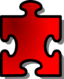 Red Jigsaw Piece 13