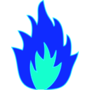 download Fire clipart image with 180 hue color