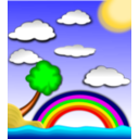 download Landscape clipart image with 0 hue color