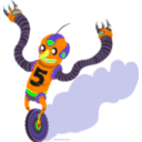 download Running Robot clipart image with 45 hue color