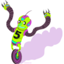 download Running Robot clipart image with 90 hue color