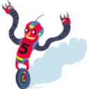 download Running Robot clipart image with 0 hue color