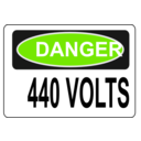 download Danger 440 Volts clipart image with 90 hue color
