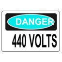 download Danger 440 Volts clipart image with 180 hue color