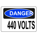 download Danger 440 Volts clipart image with 225 hue color