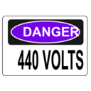 download Danger 440 Volts clipart image with 270 hue color