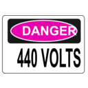 download Danger 440 Volts clipart image with 315 hue color