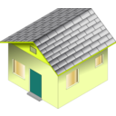 download Small Blue House clipart image with 225 hue color