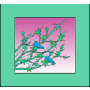download Branches Flowers Birds clipart image with 135 hue color