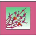 download Branches Flowers Birds clipart image with 315 hue color
