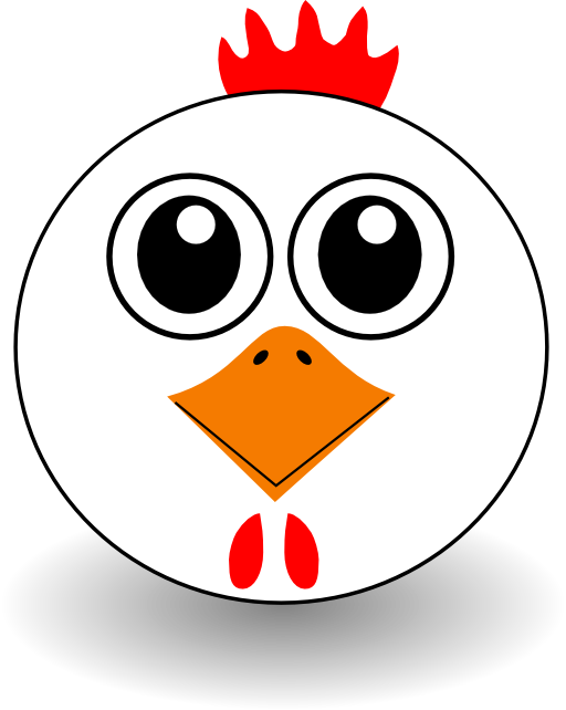 Funny Chicken Face Cartoon