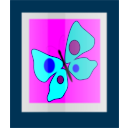 download Butterfly Frame clipart image with 180 hue color