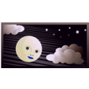download Curious Moon clipart image with 225 hue color