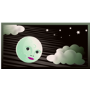 download Curious Moon clipart image with 315 hue color