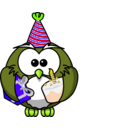 download Owl Party clipart image with 45 hue color