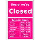 download Sorry Were Closed clipart image with 90 hue color