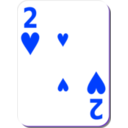 download White Deck 2 Of Hearts clipart image with 225 hue color