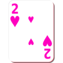 download White Deck 2 Of Hearts clipart image with 315 hue color