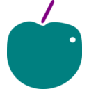 download Red Apple clipart image with 180 hue color