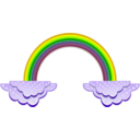 download Rainbow And Clouds clipart image with 45 hue color