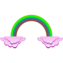 download Rainbow And Clouds clipart image with 90 hue color