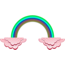 download Rainbow And Clouds clipart image with 135 hue color