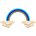 download Rainbow And Clouds clipart image with 180 hue color