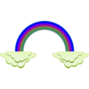 download Rainbow And Clouds clipart image with 225 hue color